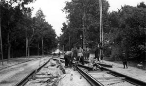 Spårbygge i Lundavägen 1907